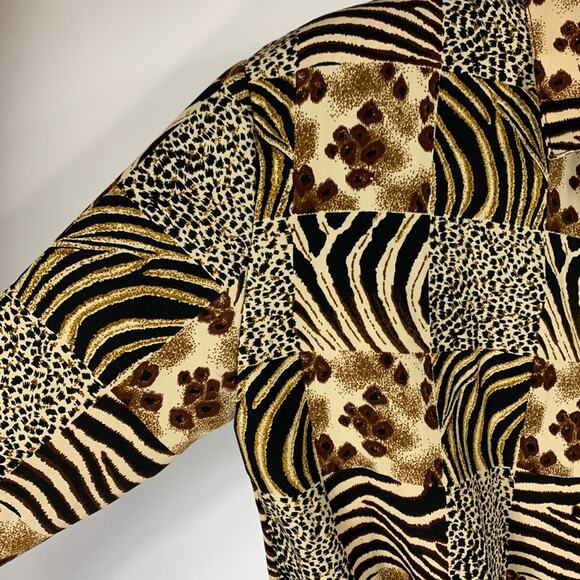 Jordan 90s Mixed Animal Print Blouse Sz Small - Picture 9 of 10
